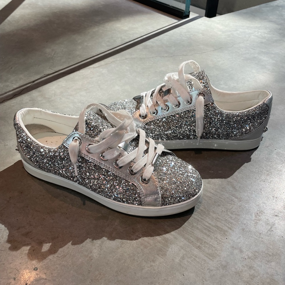 Silver Sparkly Jimmy Choo Sneakers